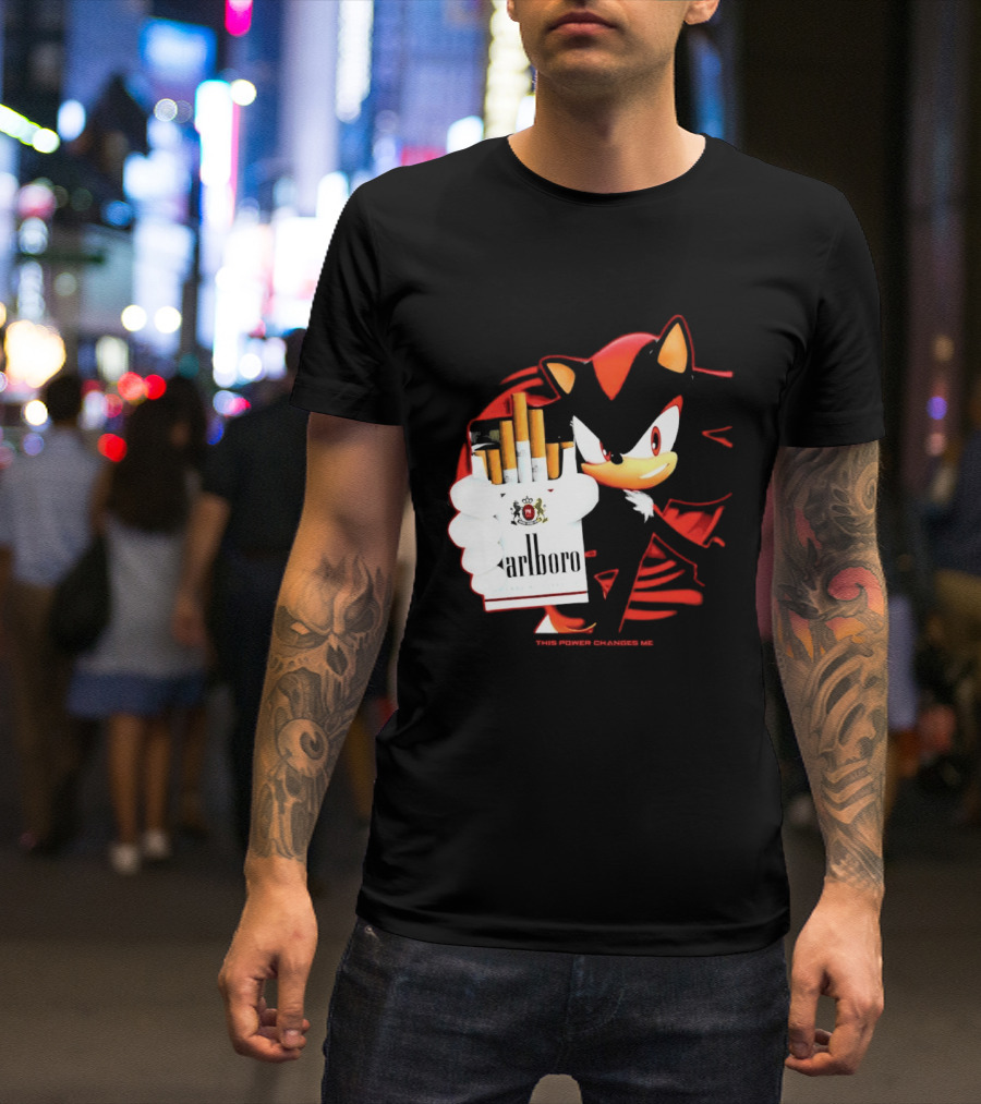 Shadow The Hedgehog Marlboro Cigarettes This Power Changes Me T-Shirt