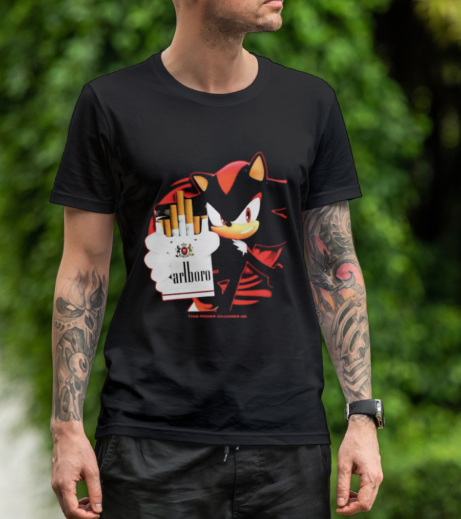 Shadow The Hedgehog Marlboro Cigarettes This Power Changes Me T-Shirt
