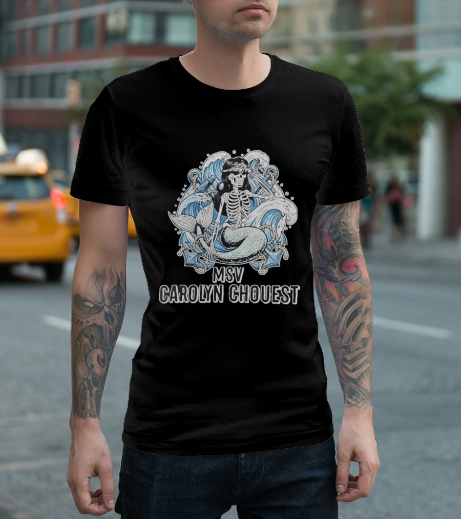 Skeleton Mermaid With Night Vision Goggles MSV Carolyn Chouest T-Shirt