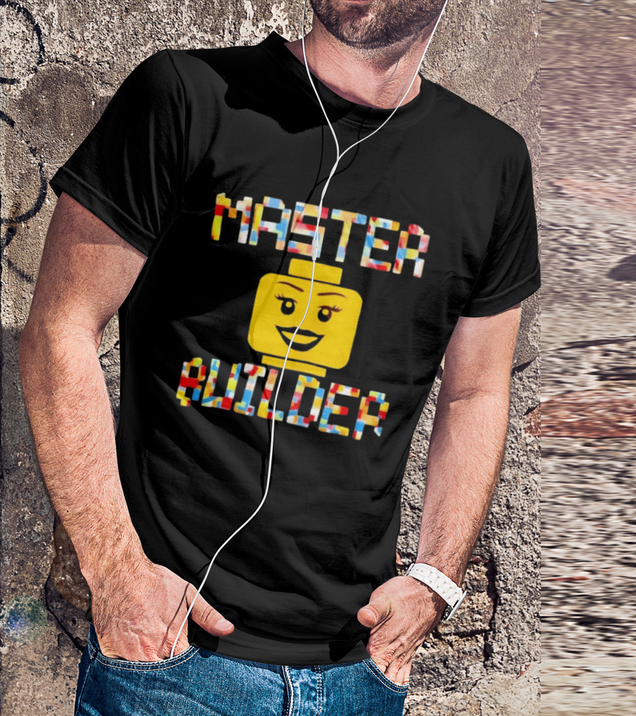 Master Builder Lego Minifigure Face Block Head T-Shirt