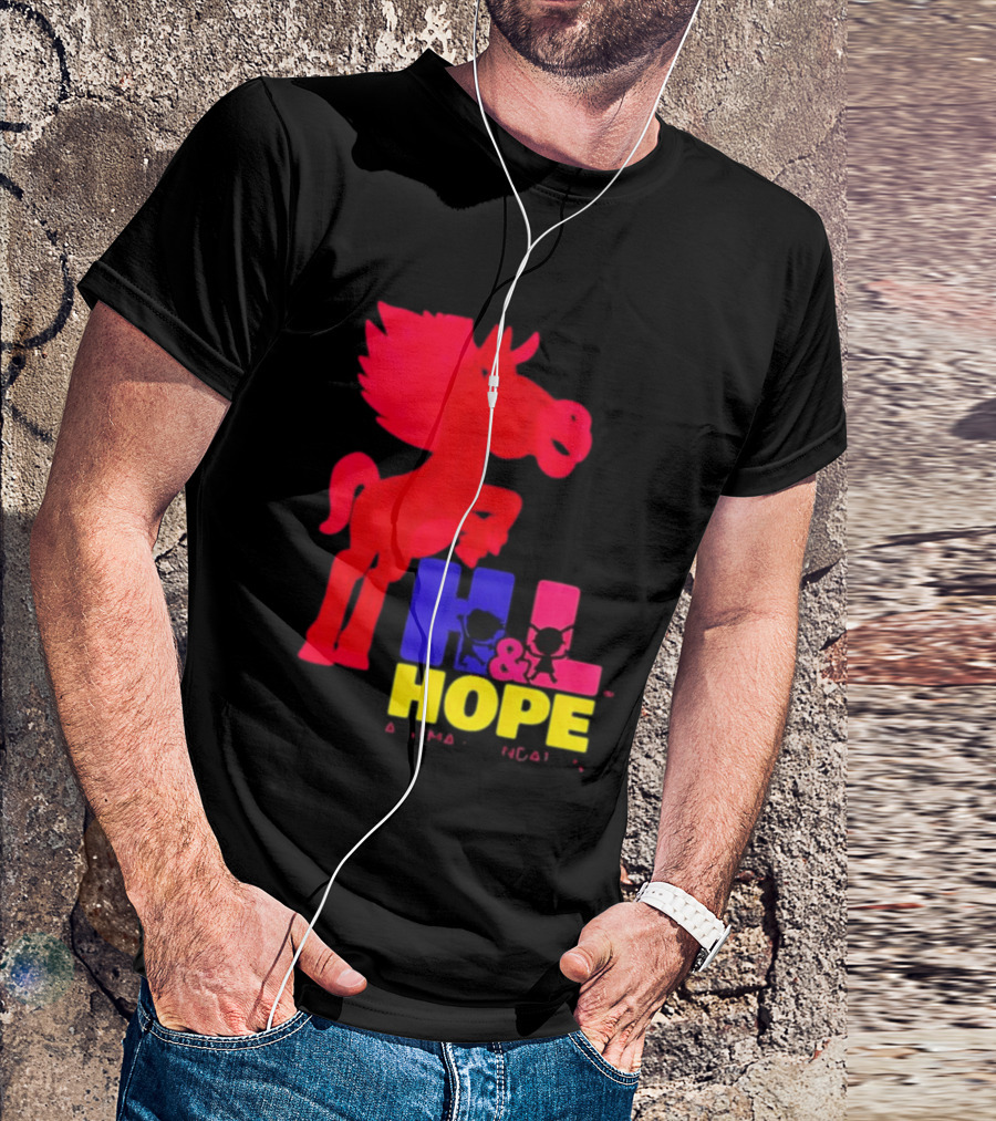 HL Hope GTMA Foundation Red Horse And Colorful Letters T-Shirt
