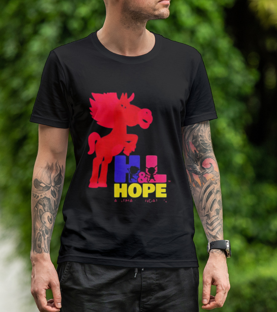 HL Hope GTMA Foundation Red Horse And Colorful Letters T-Shirt
