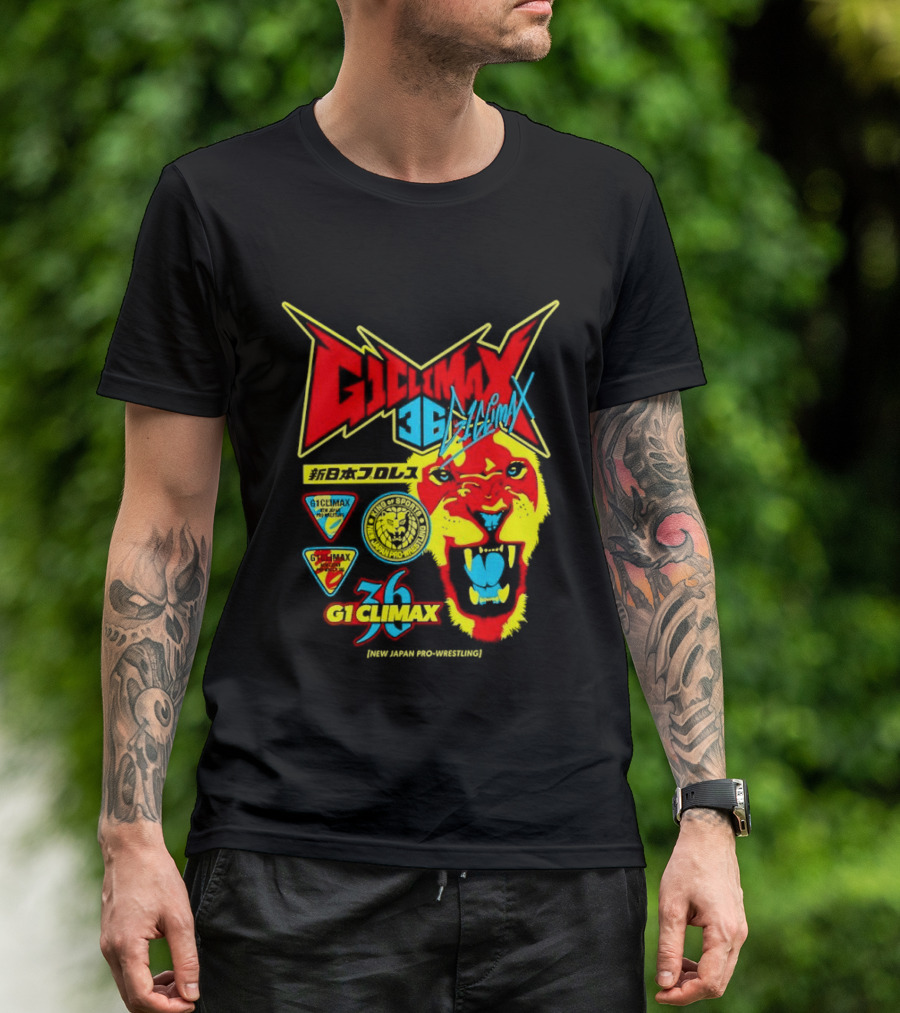 New Japan Pro Wrestling G1 Climax 36 Lion Mark King Of Sports Retro Wrestling T-Shirt