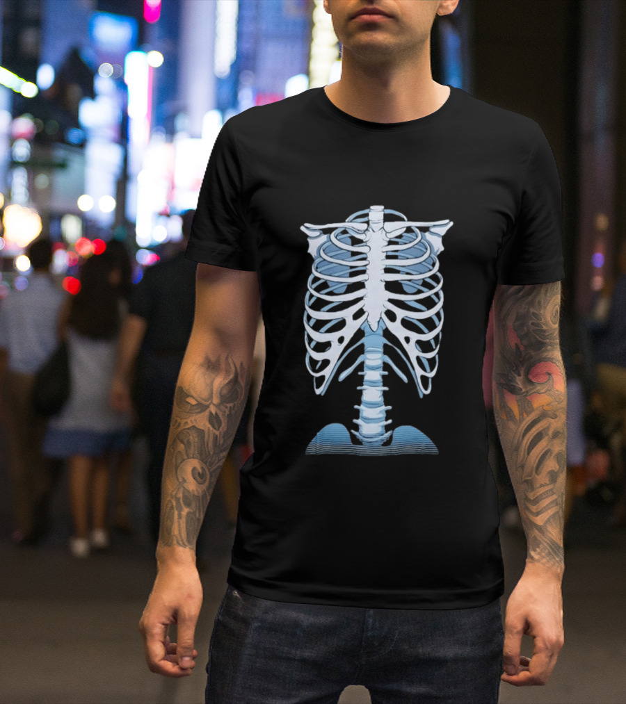 Human Rib Cage Vertebral Column Skeleton Anatomy T-Shirt