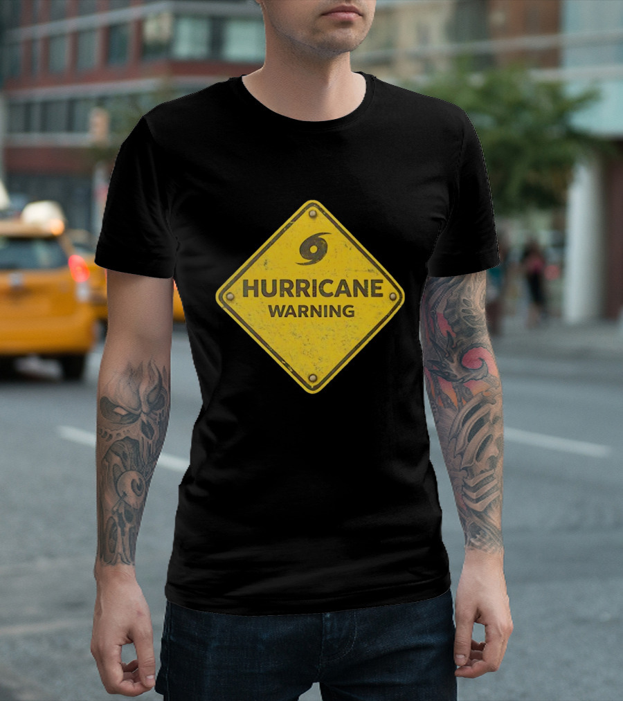 Hurricane Warning Alert Hazard Sign Weather Disaster Caution T-Shirt