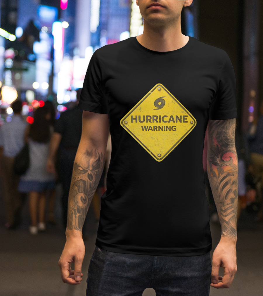 Hurricane Warning Alert Hazard Sign Weather Disaster Caution T-Shirt