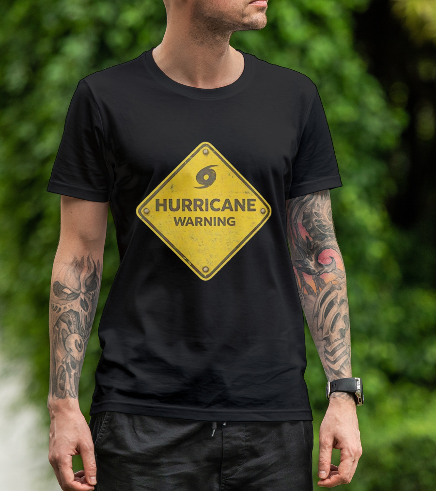 Hurricane Warning Alert Hazard Sign Weather Disaster Caution T-Shirt
