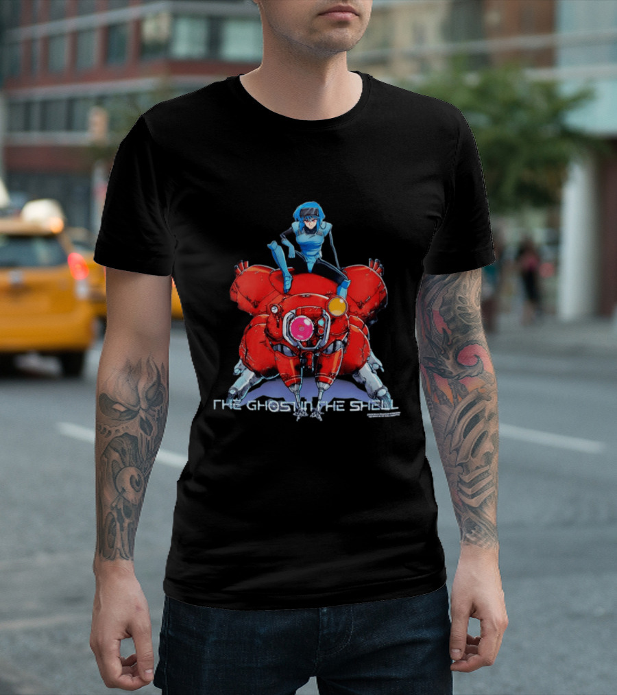 The Ghost In The Shell Major Motoko Kusanagi Riding Tachikoma Geeks Rule T-Shirt