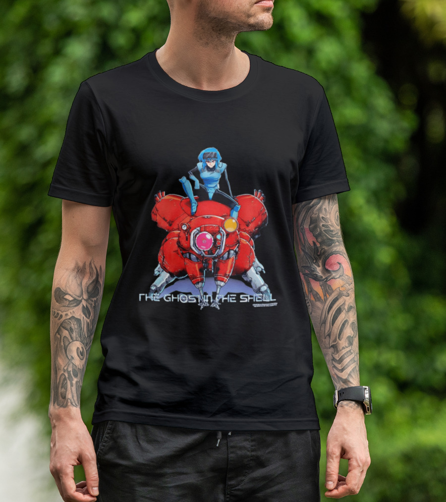 The Ghost In The Shell Major Motoko Kusanagi Riding Tachikoma Geeks Rule T-Shirt