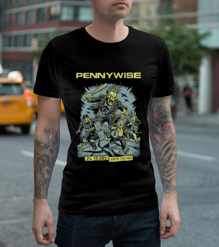 Pennywise 25 Years Land Of The Free Punk Rock Anniversary T-Shirt