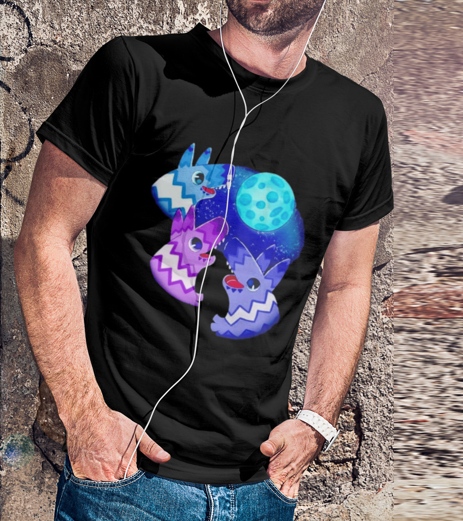 Pinata Dogs Howling At The Moon Blue Zigzag T-Shirt