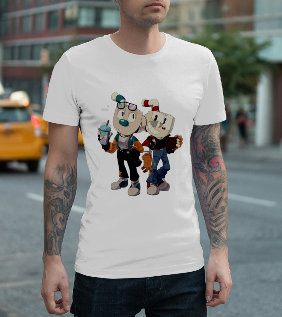 Cuphead And Man Cool Style Characters From Cuphead Video Game T-Shirt