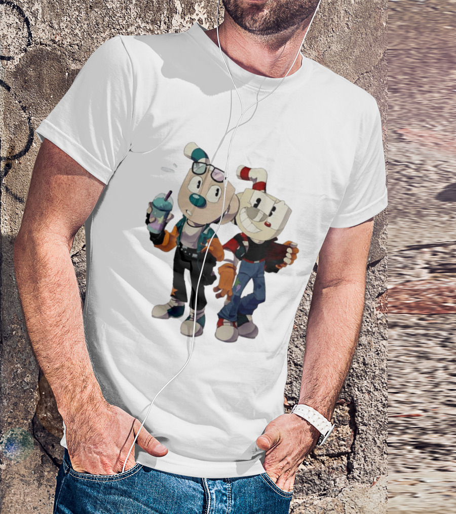 Cuphead And Man Cool Style Characters From Cuphead Video Game T-Shirt