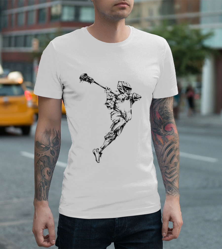 Lacrosse Athlete Dynamic Shot Preparation In Action T-Shirt