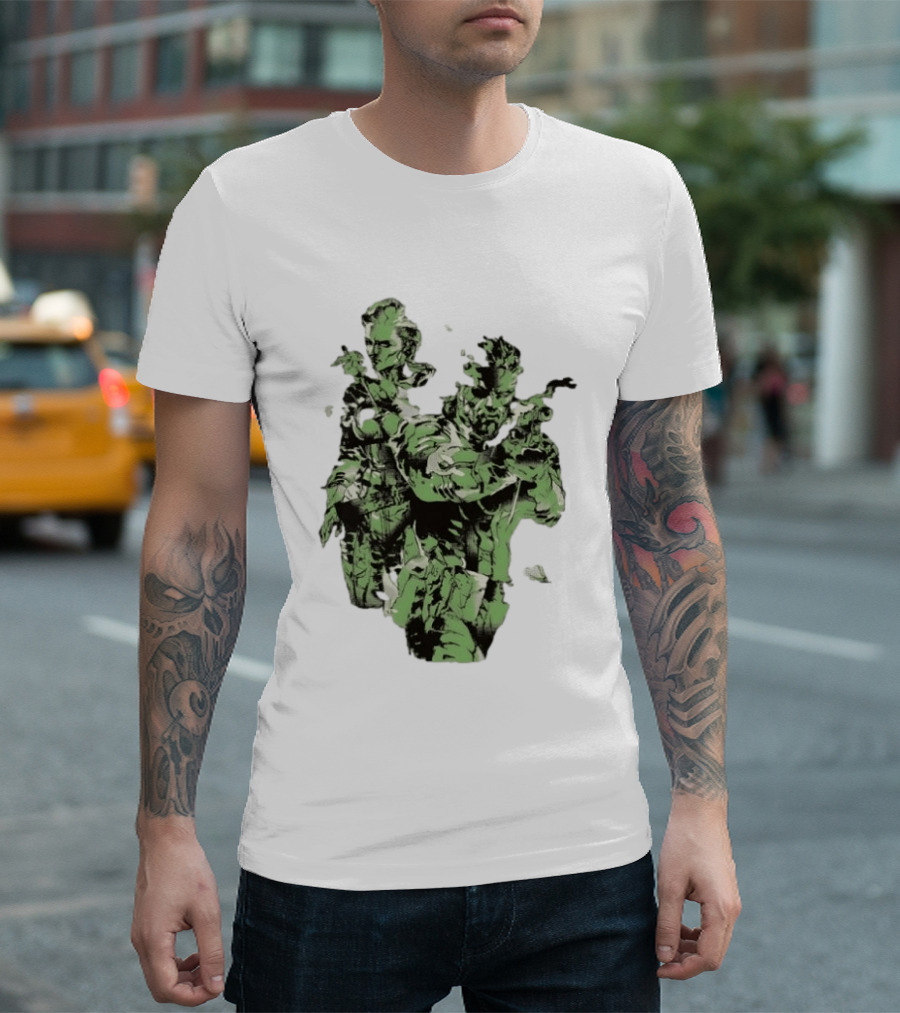 Naked Snake And The Boss Metal Solid 3 Snake Eater Iconic Duo Camouflage T-Shirt