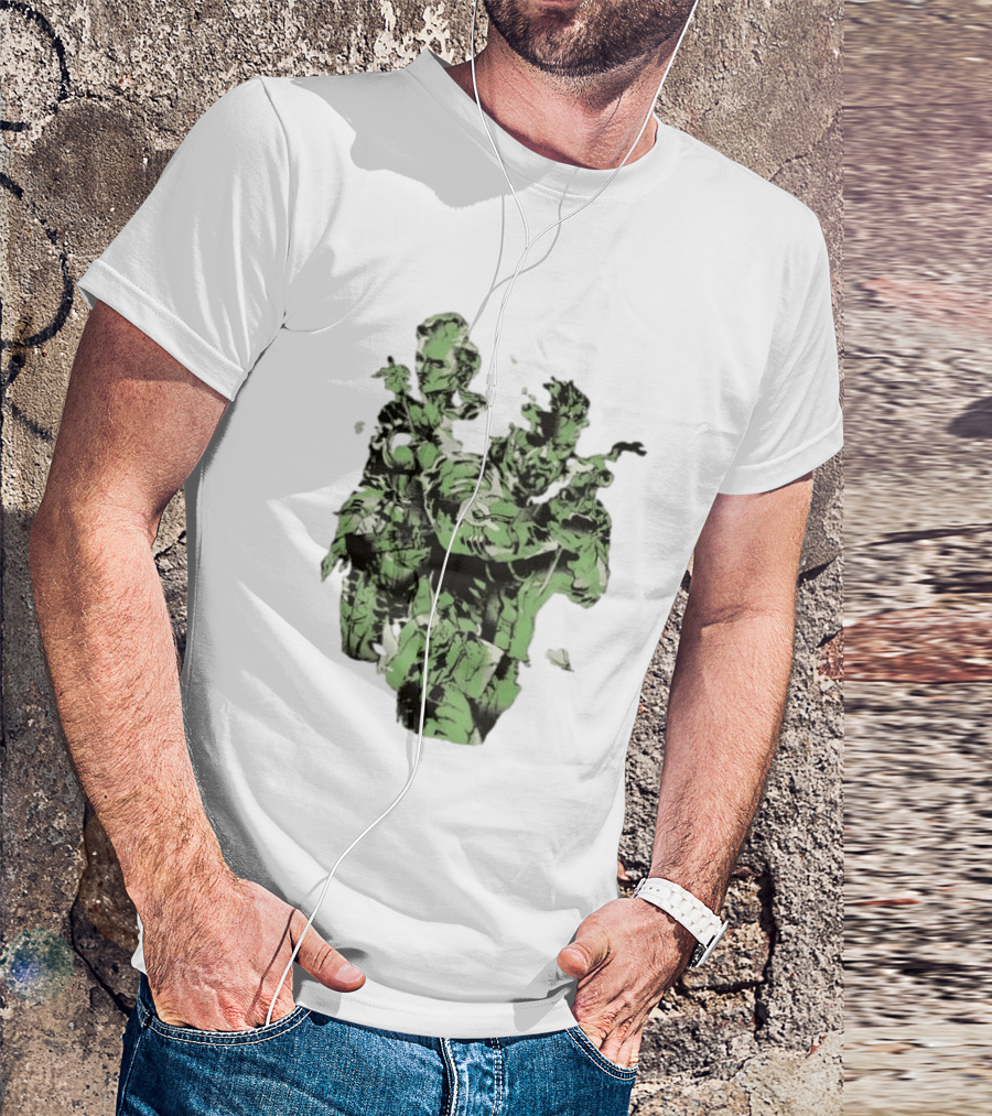 Naked Snake And The Boss Metal Solid 3 Snake Eater Iconic Duo Camouflage T-Shirt