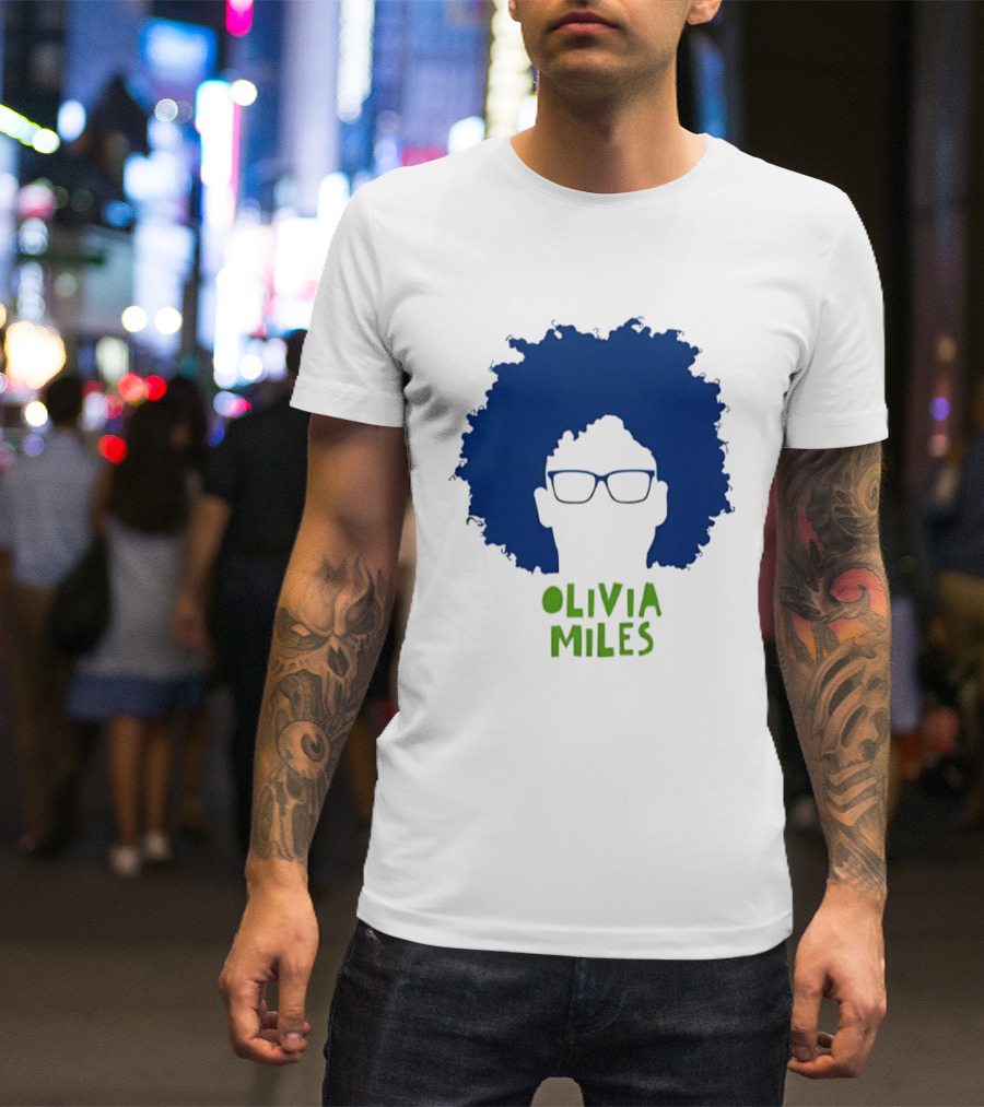 Olivia Miles Minnesota Lynx Fan Tribute Blue Afro Glasses T-Shirt