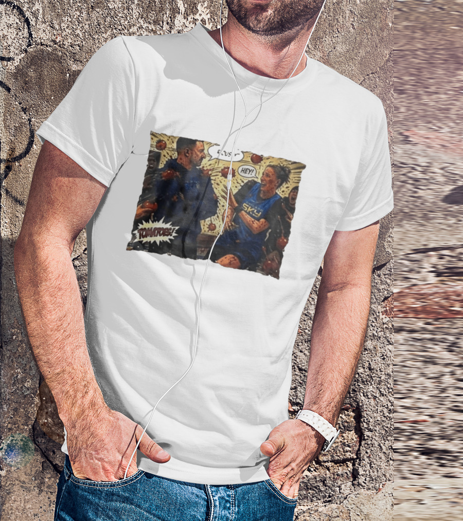 Chicago Sky Basketball Seriously Hey Tomatoes Comic Scene T-Shirt