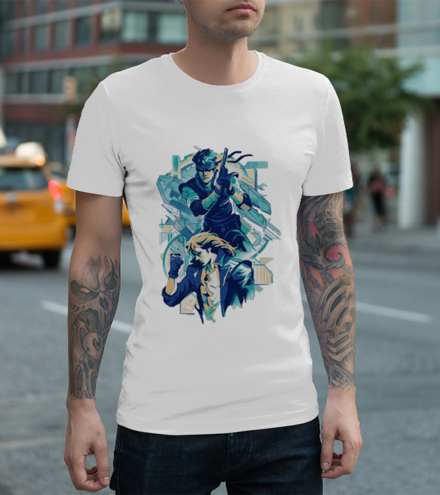 Solid Snake Frank Jaeger Tactical Espionage Metal Action T-Shirt