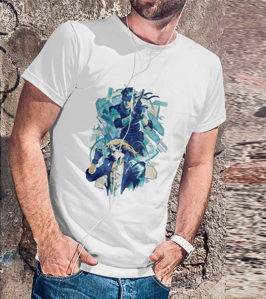 Solid Snake Frank Jaeger Tactical Espionage Metal Action T-Shirt