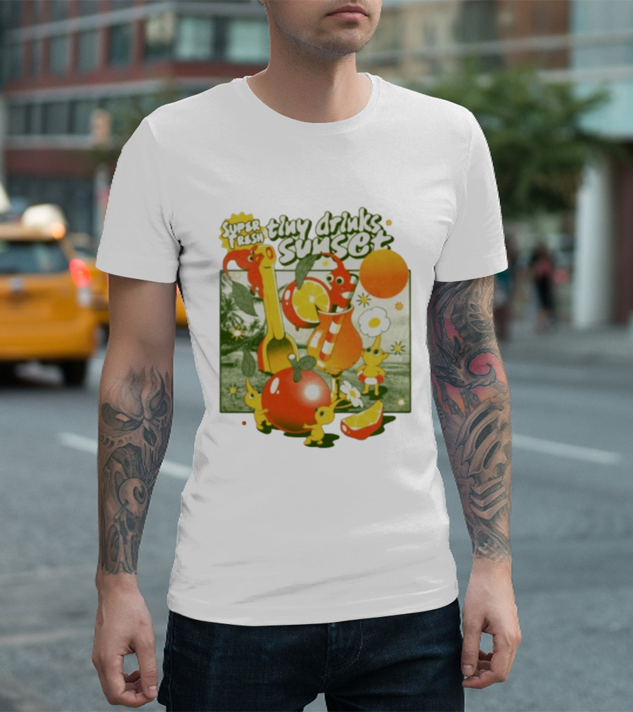 Super Fresh Tiny Drinks Sunset Pikmin Juicy Fruits Adventure T-Shirt
