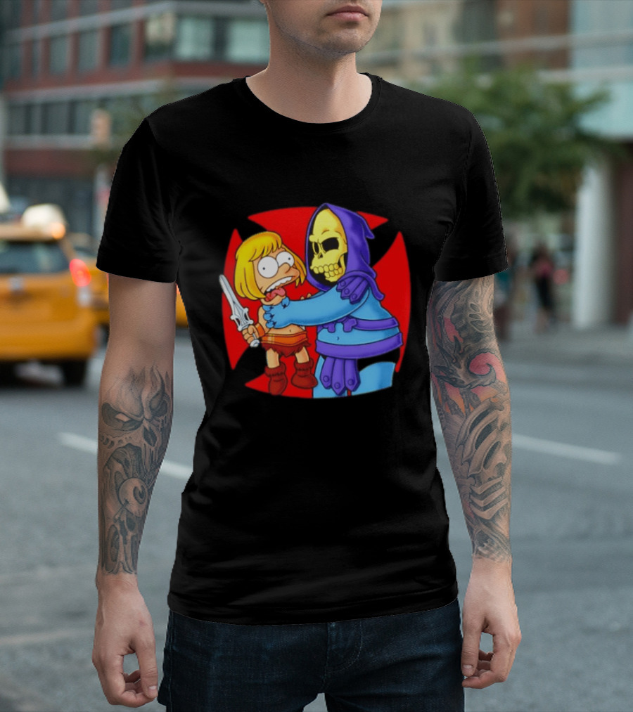 He Man Skeletor Masters Of The Universe Bart Simpson Mashup T-Shirt