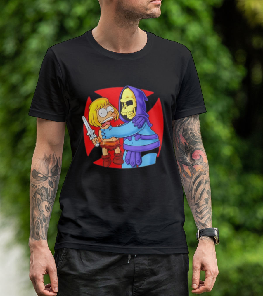 He Man Skeletor Masters Of The Universe Bart Simpson Mashup T-Shirt