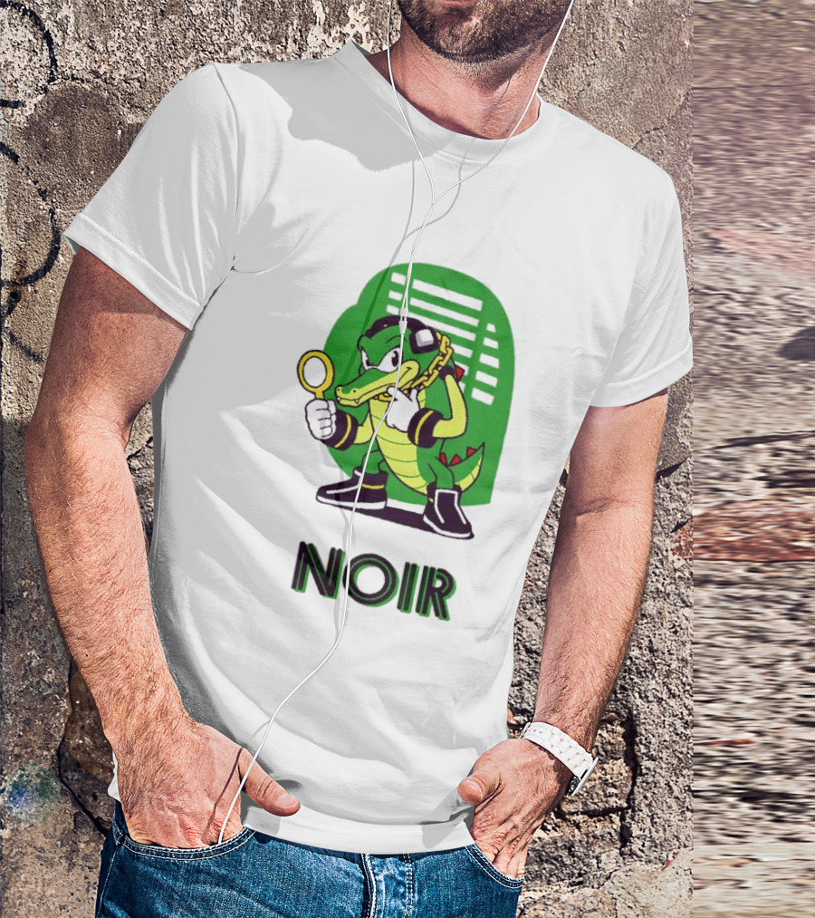 Vector The Crocodile Chaotix Detective Agency Noir Magnifying Glass Image T-Shirt