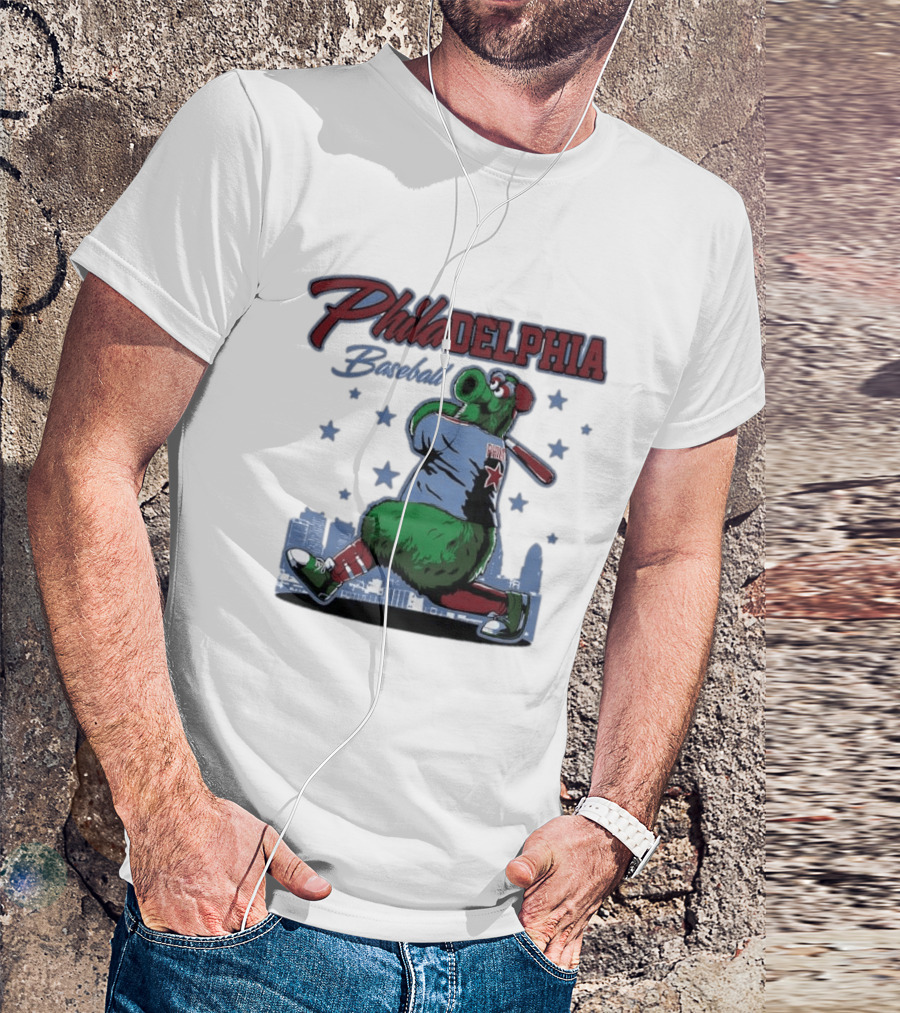 Phillie Phanatic Philadelphia Baseball Phillies MLB Skyline Stars T-Shirt