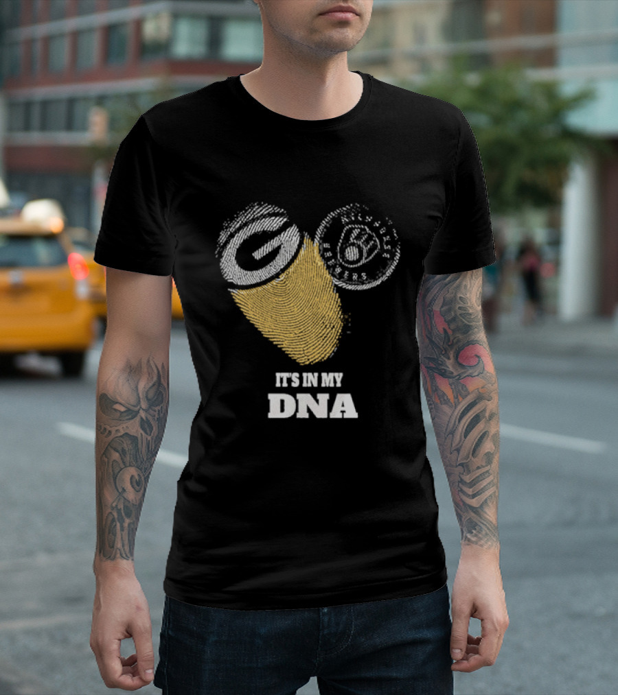Packers Brewers It's In My DNA Football Baseball Fan Pride T-Shirt