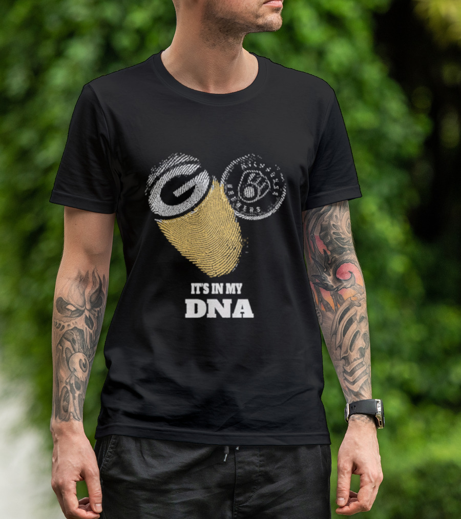 Packers Brewers It's In My DNA Football Baseball Fan Pride T-Shirt