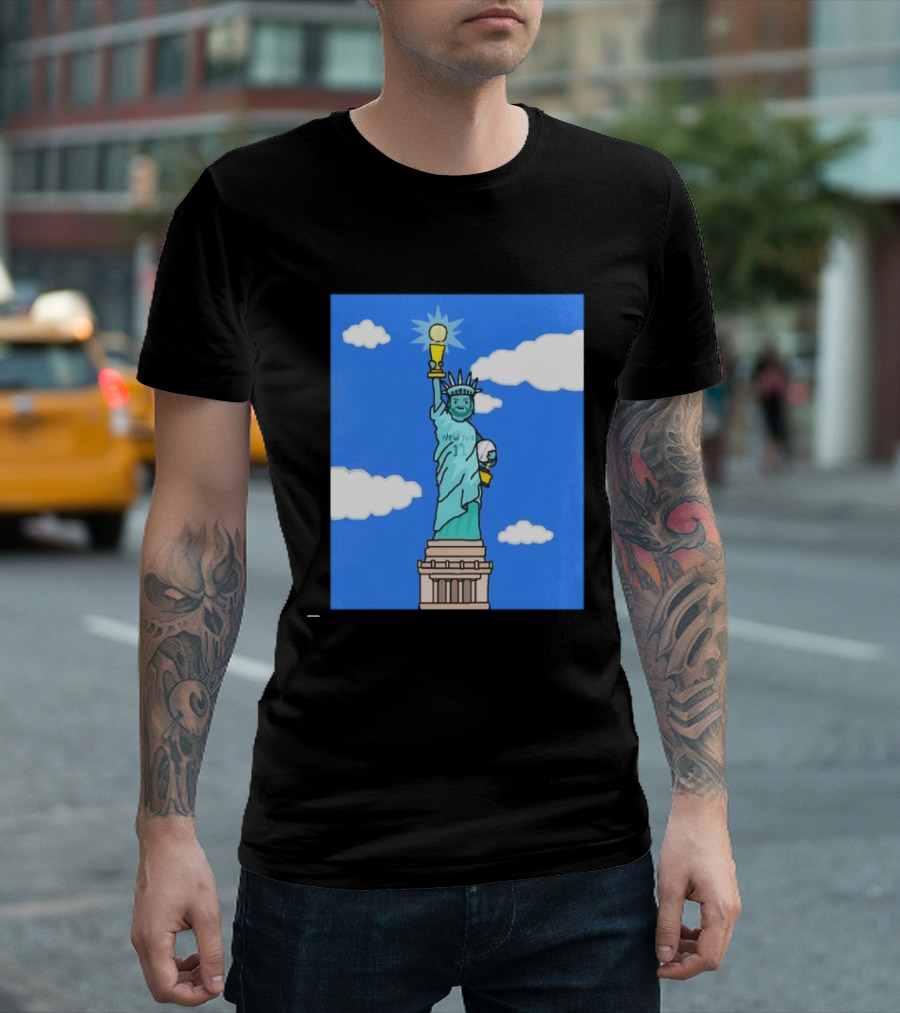 Jalen Brunson Statue Of Liberty New York 11 NBA Trophy T-Shirt