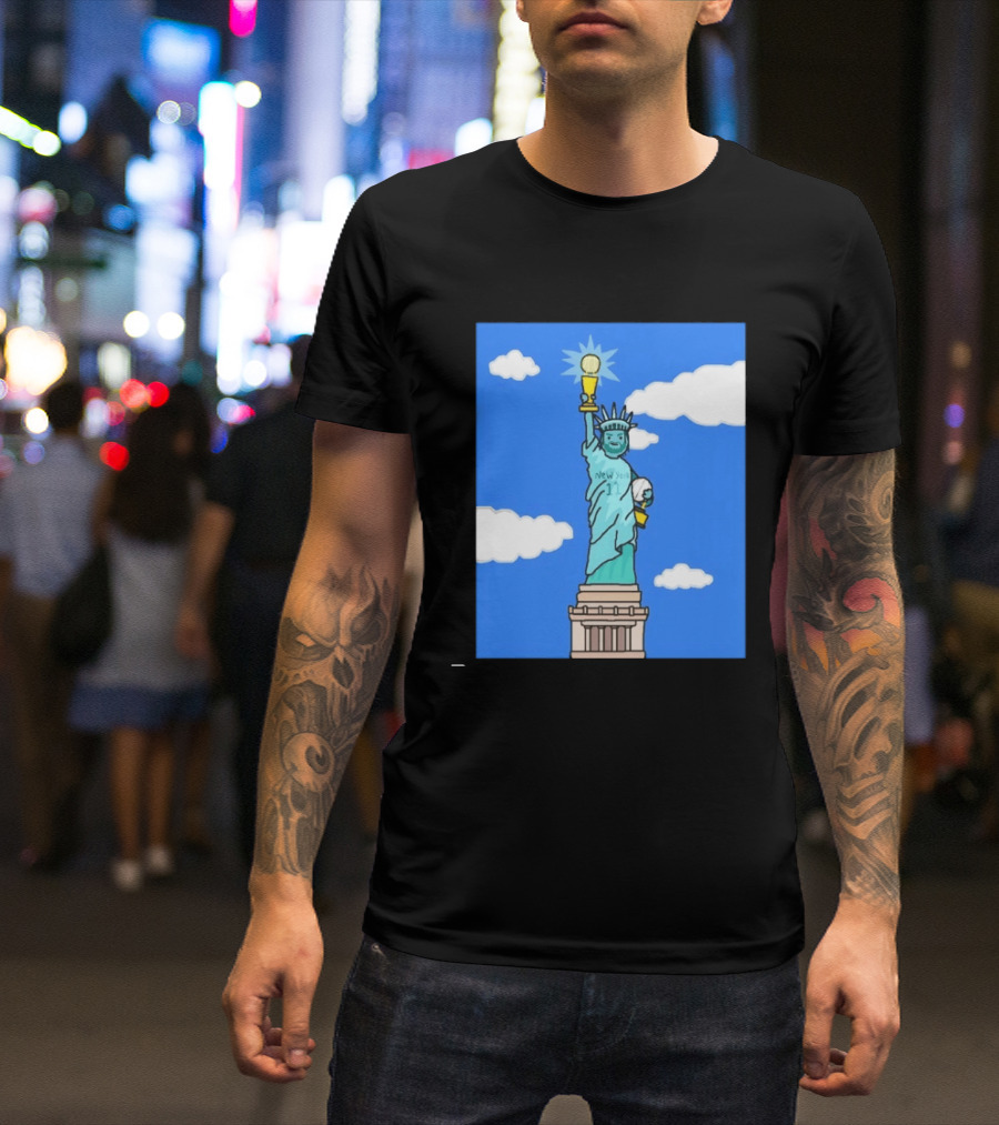 Jalen Brunson Statue Of Liberty New York 11 NBA Trophy T-Shirt