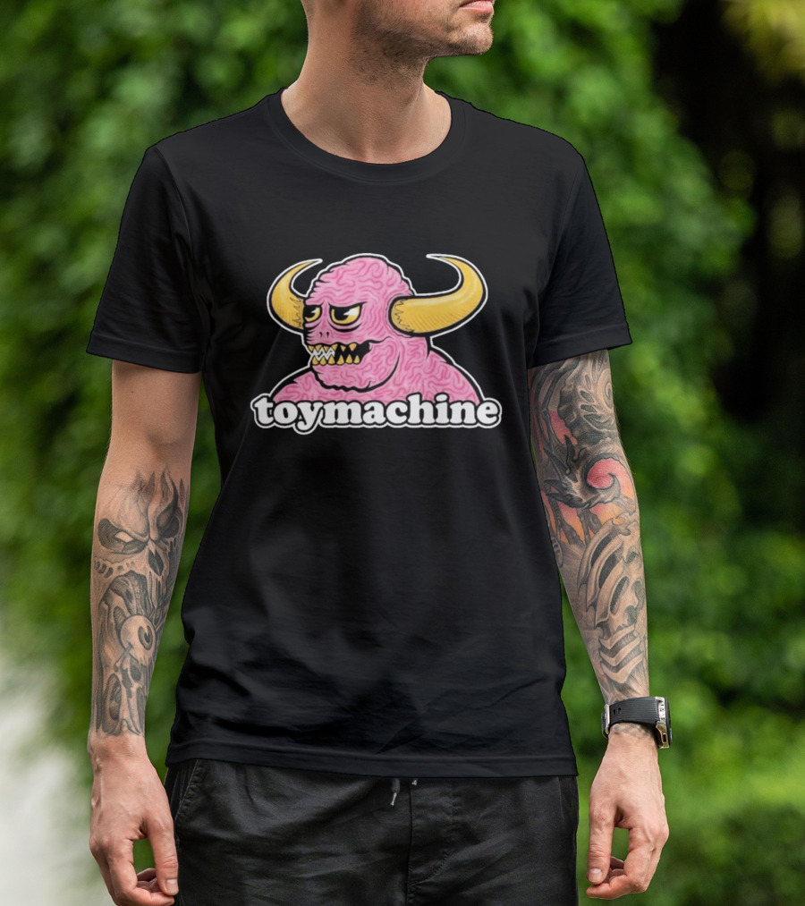 Toy Machine Monster With Horns And Brain Texture T-Shirt
