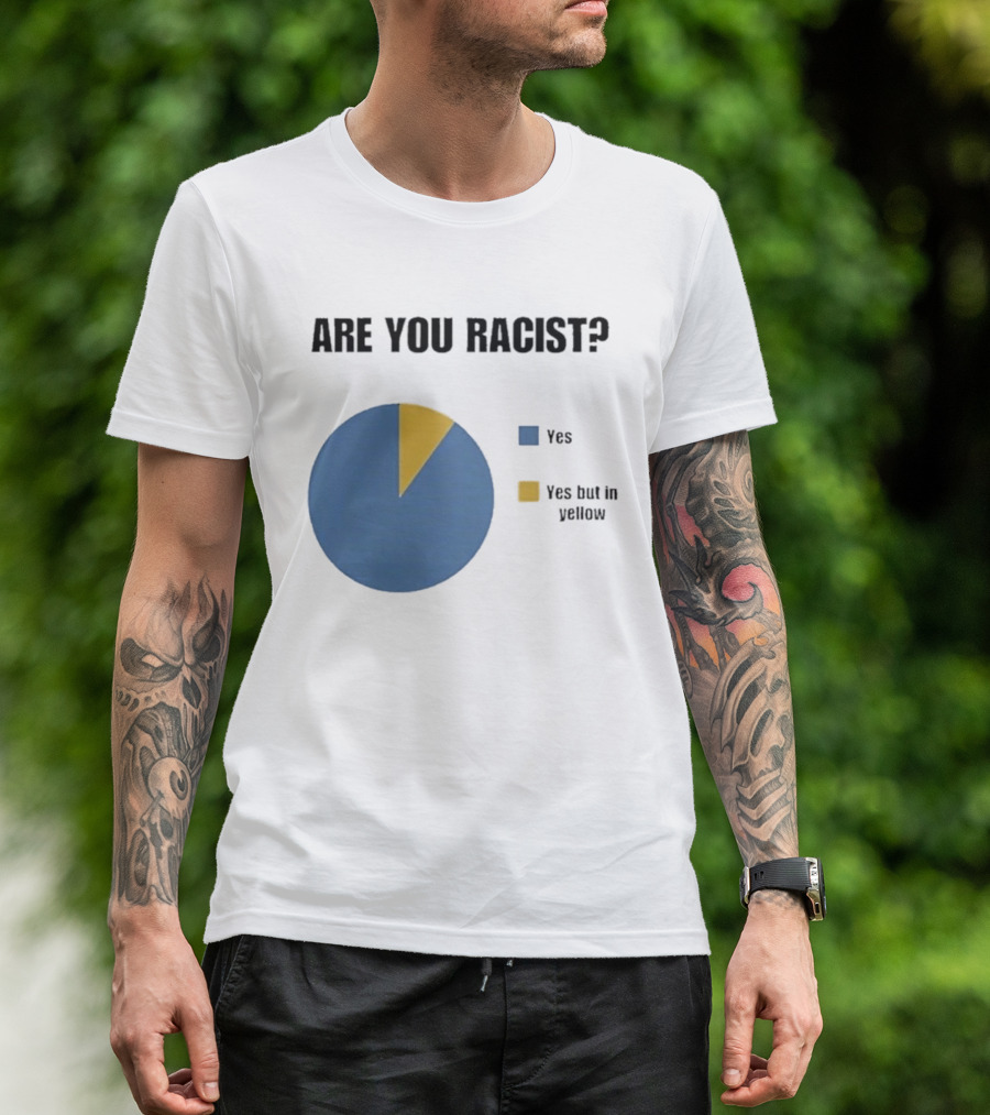 Are You Racist Yes Yes But In Yellow Pie Chart T-Shirt