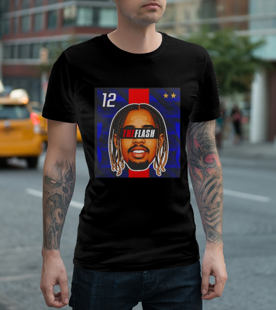 Bradley Barcola The Flash Big Head 12 France National Football Team Stars T-Shirt