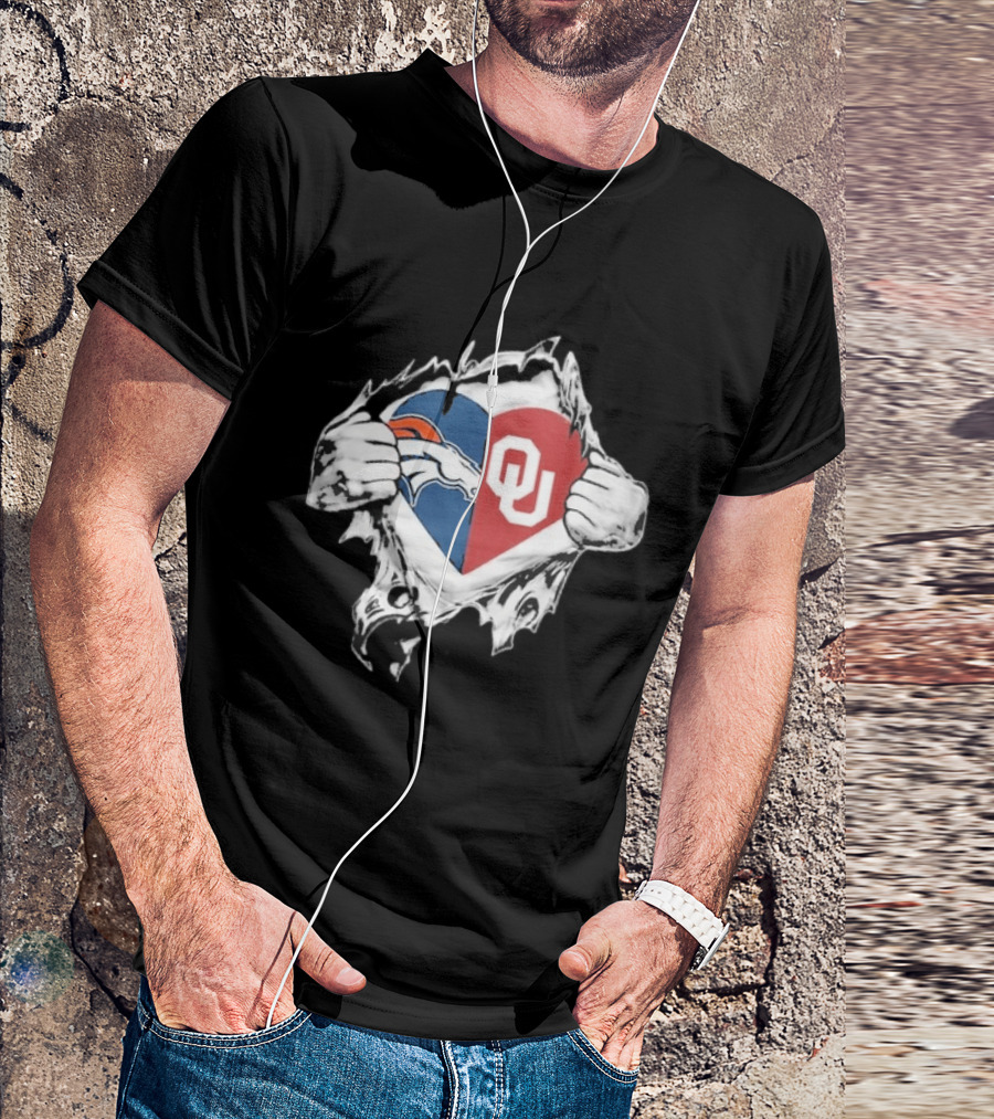 Broncos OU Sooners Heart Blend T-Shirt