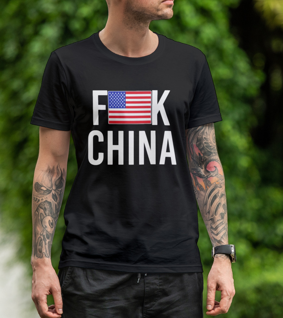 Fuck China USA Flag T-Shirt
