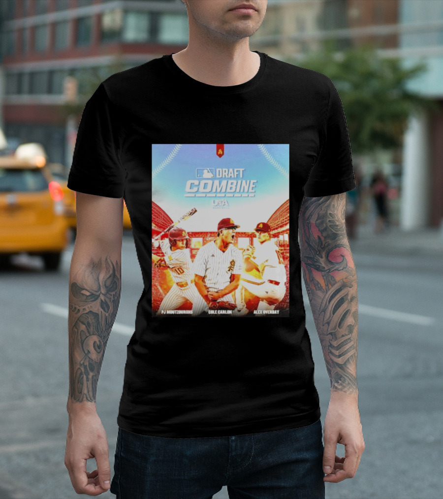 MLB Draft Combine Moutzouridis Carlon Overbay Arizona State Sun Devils Baseball T-Shirt