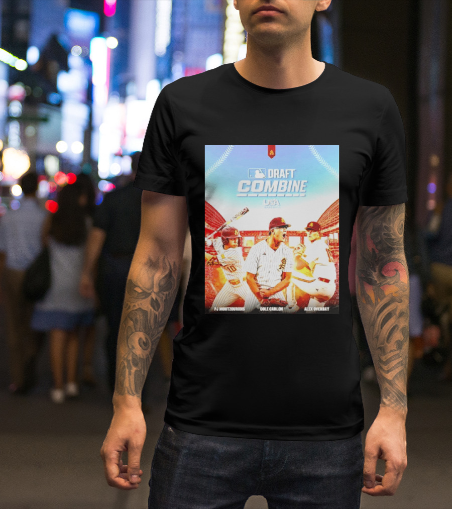 MLB Draft Combine Moutzouridis Carlon Overbay Arizona State Sun Devils Baseball T-Shirt