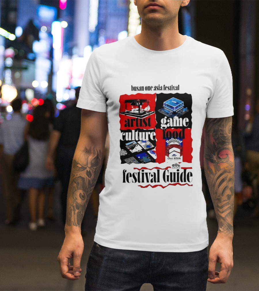 Busan One Asia Festival Artist Game Food Culture Festival Guide T-Shirt