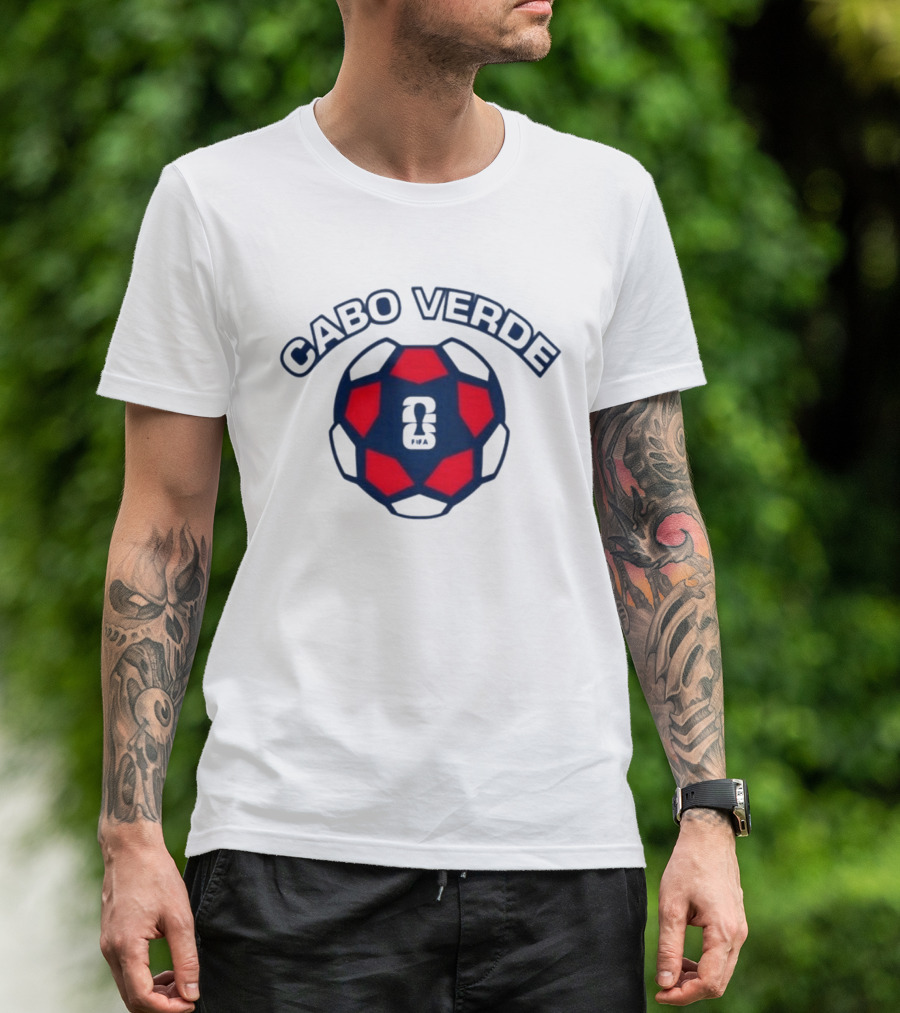 Cabo Verde 2026 Soccer Ball Emblem With Sports T-Shirt