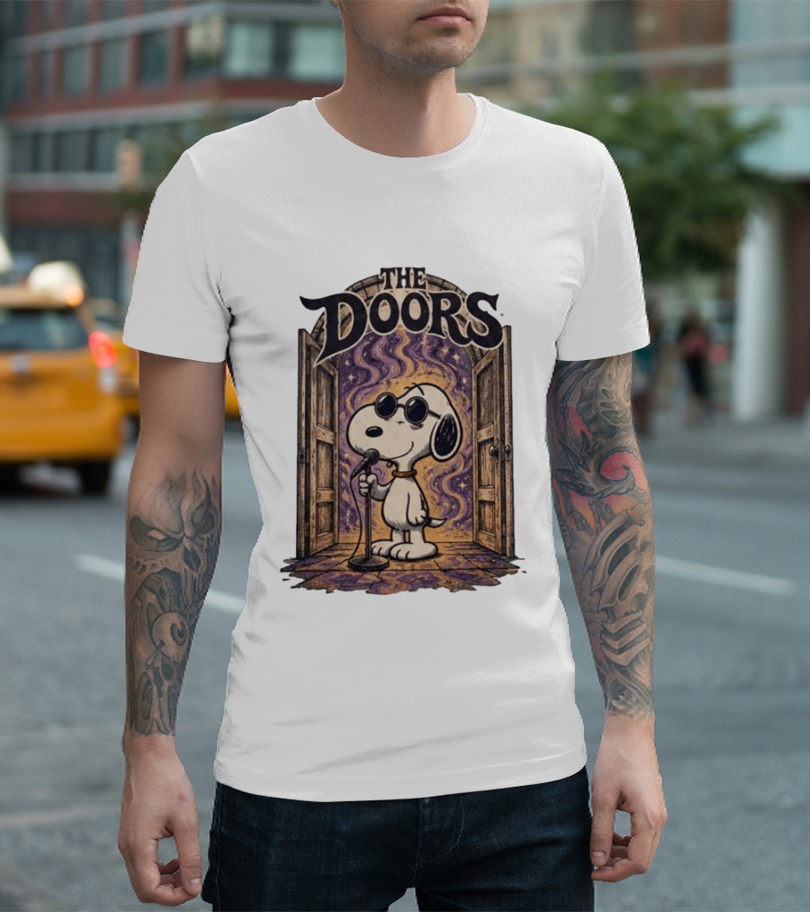 Snoopy The Doors Open The Mind Midnight Light T-Shirt