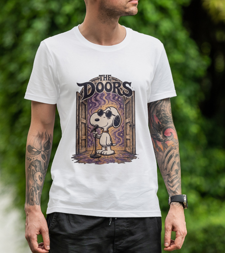Snoopy The Doors Open The Mind Midnight Light T-Shirt