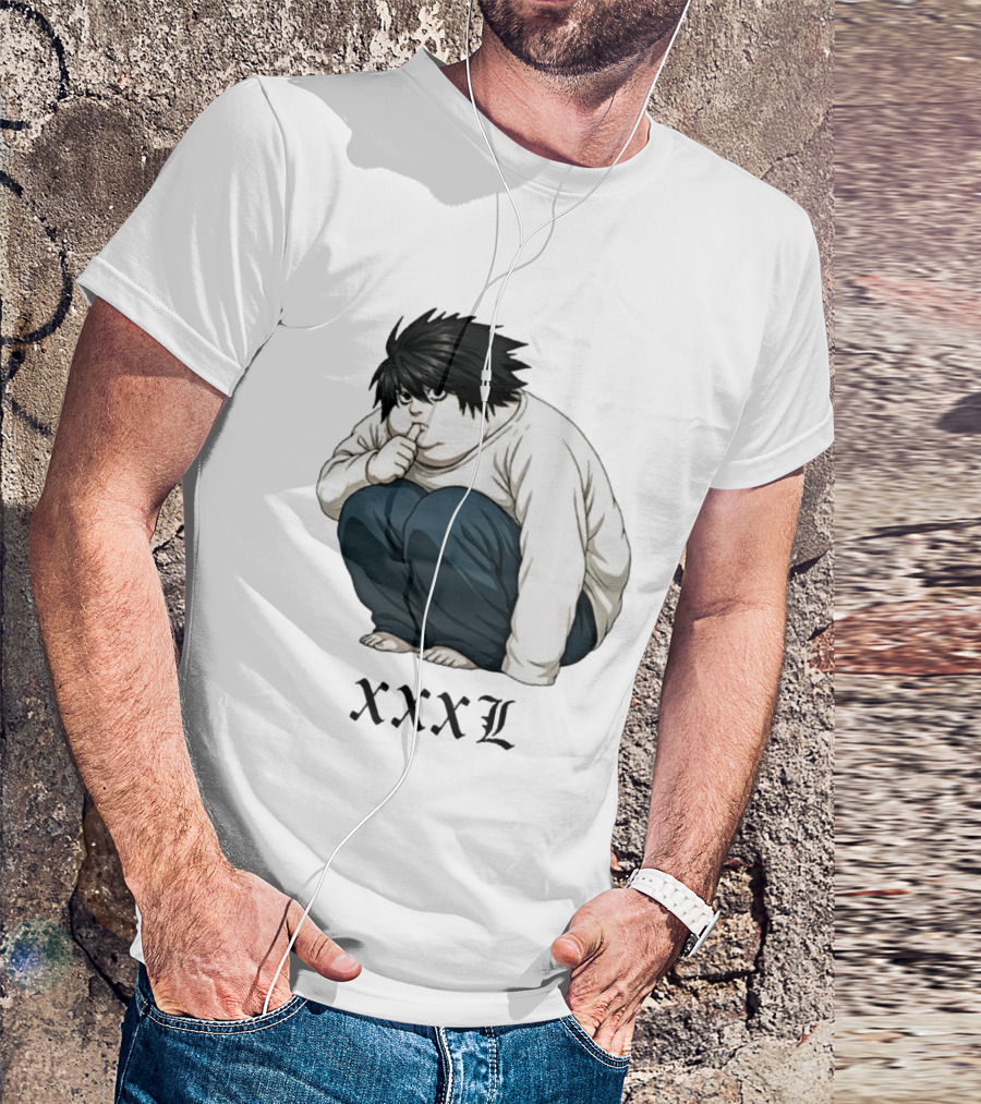 L Lawliet Xxxl Meme Anime Character Sitting Pose T-Shirt