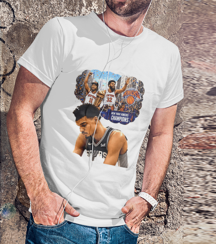 Victor Wembanyama Spurs Dreaming Jalen Brunson Karl Anthony Towns Knicks Champions T-Shirt