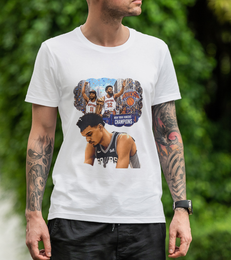 Victor Wembanyama Spurs Dreaming Jalen Brunson Karl Anthony Towns Knicks Champions T-Shirt