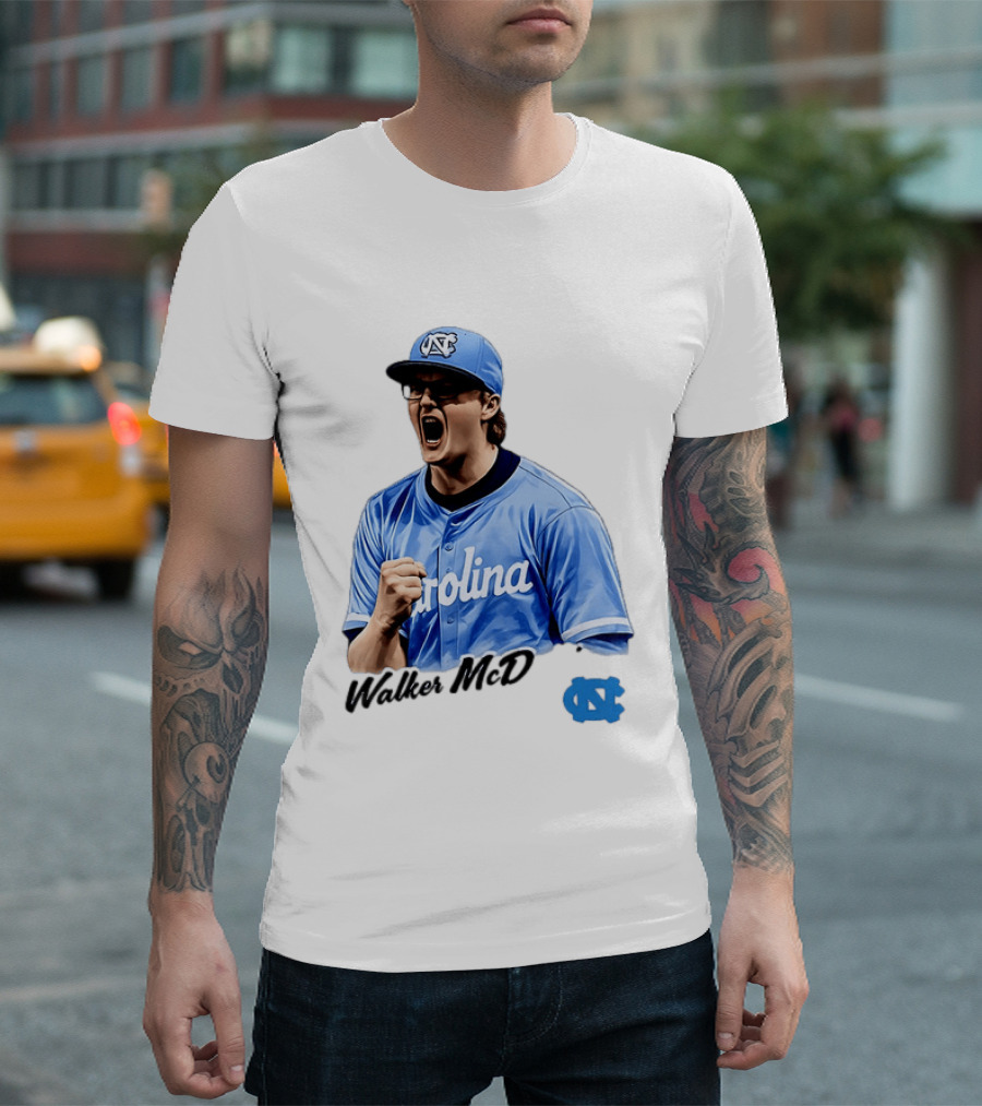 Walker McD North Carolina Tar Heels Baseball Carolina Blue Team Spirit T-Shirt