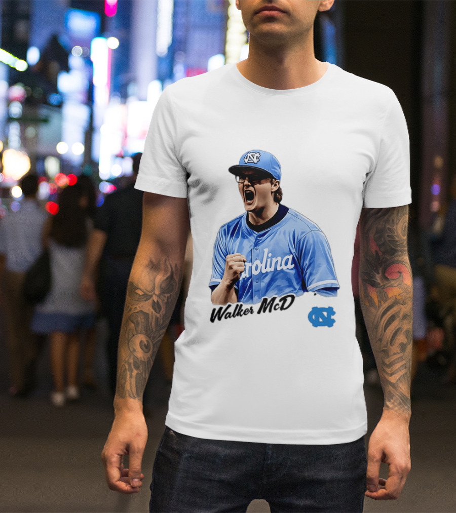 Walker McD North Carolina Tar Heels Baseball Carolina Blue Team Spirit T-Shirt