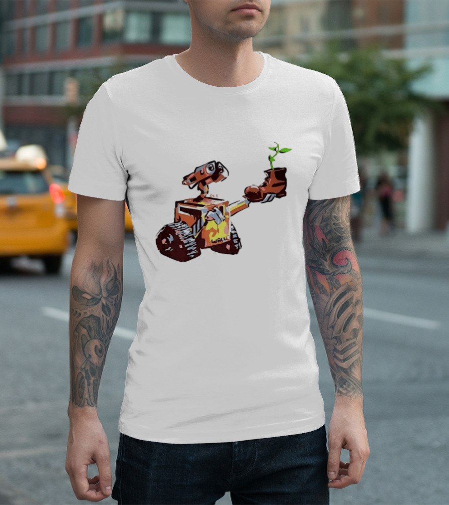 Pixar WALL E Holding Boot With Plant Iconic Scene T-Shirt